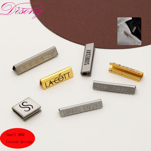 Accessori per indumenti fermaglio per denti in metallo vestiti in doppio lato logo inciso nome argento morsetto metallo lavabile Clip denti logo - Product Image 1