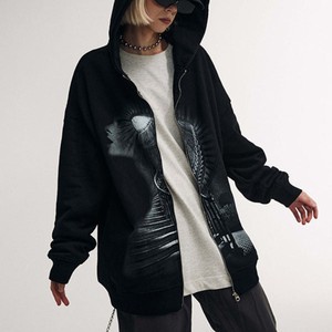 Cotton Heavyweight DGT Print Custom Hoodie No Strings Portrait Double <strong>Shadow</strong> Ladder Printing <strong>Zip</strong> up Hoodie - Product Image 4