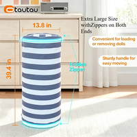 Housse de pouf de rangement pour jouets OTAUTAU DD192 en toile de coton épaisse, sans rembourrage inclus