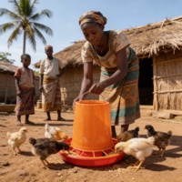 Nouvelle mangeoire à poulet en PP avec poignée en métal, bac d'alimentation manuel pour élevage de poulets de chair, longue durée de vie, garantie de 6 mois