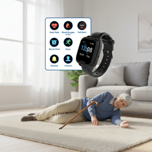 4G 노인 응급 GPS 추적 SOS 스마트워치 (낙상 감지, SIM 카드, 알츠하이머/치매 환자 건강 모니터링 기능 포함) - Product Image 1