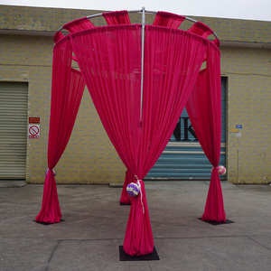 Portable <b>backdrop</b> <b>stand</b> aluminum round pipe and drape kit for wedding - Product Image 4