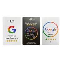 Carte NFC personnalisée en plastique imperméable sans contact, protocole ISO 14443A, puce intelligente 13,56 MHz, impression de commentaires Google
