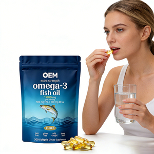 Premium Zalmvisolie <span class=keywords><strong>Capsules</strong></span> 3000mg Hoge Potentie Omega-3 Non-GMO Kwikvrij Aangepast Label Groothandel - Product Image 5