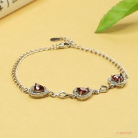 Bracelet en grenat naturel Aiyu en gros pour femmes, bracelet perlé en cristal, pierres précieuses colorées, livraison directe en direct S4040703