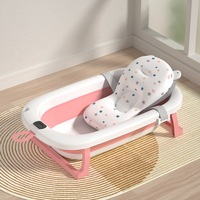 Ensemble de bain et de douche multifonctionnel en plastique de haute qualité, baignoire ergonomique pliable pour bébé avec support