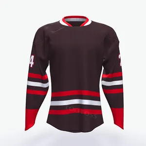 Commerci all'ingrosso in linea a buon mercato confortevole sublimato gioventù bambini uomini Vintage pratica personalizzata maglia da Hockey su ghiaccio