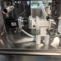 Machine de remplissage entièrement automatique et personnalisable pour liquides à haute viscosité (miel, sauces, confitures) avec pompe à rotor à servomoteur et têtes personnalisables