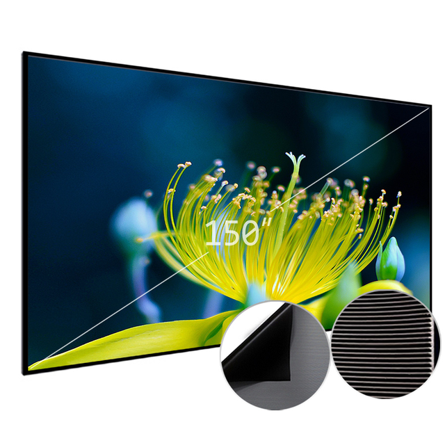 Best Selling 150'' Ambient Light Clr Projector Screen ALR UST Home Cinema Fixed Frame Screen 4K Laser Projector