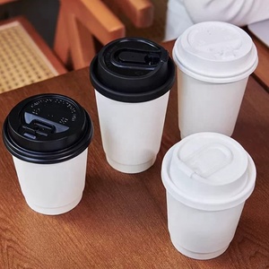 Eco-Friendly Compostable Double Wall white Paper <b>Cup</b> Custom Logo Printed Waterproof Takeaway for Hot <b>Cold</b> Drinks - Product Image 1