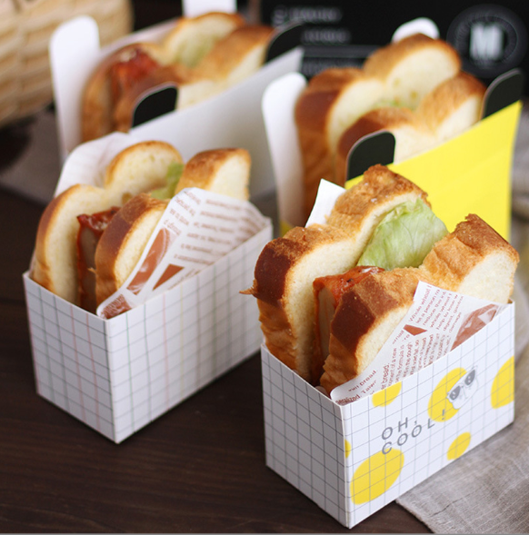 100 Stück Papier-Sandwichboxen – Mini-Burgerboxen 13x7x7 Cm, Fettabweisend, Lebensmittelecht