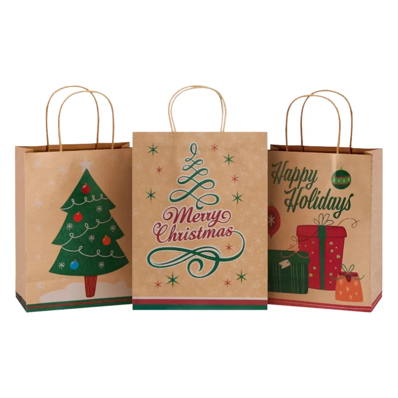 사용자 정의 인쇄 선물 가방 포장 제조 코팅 고급 가방 크래프트 쇼핑지 크리스마스 속옷 종이 보드