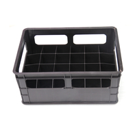 JOIN Caisse de transport en plastique maillée personnalisée pour bouteilles de vin, de jus et de bière, avec compartiments de rangement, capacité 24 bouteilles