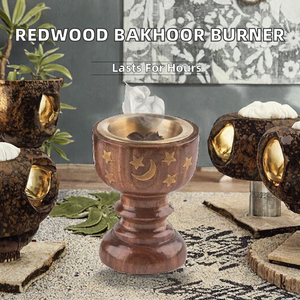 Quemador de incienso Dream Crafts India de madera de sequo roja, ambientador de habitación, Mabkhara, duradero, de madera con incrustaciones de latón, para carbón aromático - Product Image 2