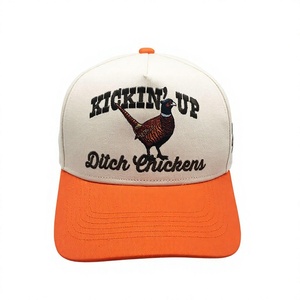 Gorra de béisbol bordada unisex de 6 paneles con visera naranja, transpirable e impermeable, de algodón, estilo deportivo, para venta al por mayor - Product Image 5