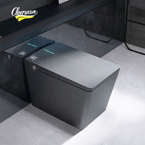 Inodoro público <span class=keywords><strong>de</strong></span> autolimpieza <span class=keywords><strong>de</strong></span> cerámica inteligente <span class=keywords><strong>de</strong></span> alta calidad Wc eléctrico negro automático sin tanque Jet Spray Square Bowl - Product Image 1