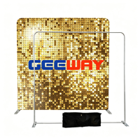 Mur d'affichage portable en tissu tendu ignifuge avec cadre pliable en alliage d'aluminium pour événements, expositions et cabines photo