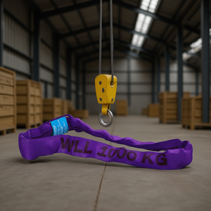 Sangle de levage en polyester ronde de 1000 kg, couleur violet, en tissu tissé - Product Image 3