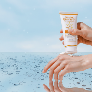 ครีมกันแดดทอลโลว์ SPF 50 ผสมซิงค์ออกไซด์แบบไม่ใช่นาโน สารกันแดดจากแร่ธาตุธรรมชาติ ปลอดภัยต่อปะการังและไม่เป็นพิษ สำหรับผิวหน้าและผิวกาย - Product Image 1