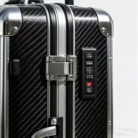 Valise à roulettes en aluminium avec serrure TSA intégrée, bagage léger pour les vacances, roues universelles, vente en gros de bagages