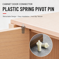 Conector de herrajes para muebles de puerta de armario con eje central telescópico de plástico, núcleo de hierro y pasadores con resorte para persiana oculta