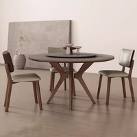 Leichter Luxus-Runder Tisch aus Sinter stein mit Plattenspieler Kleiner Haushalt Moderner einfacher Esstisch aus massivem Holz PJ2421