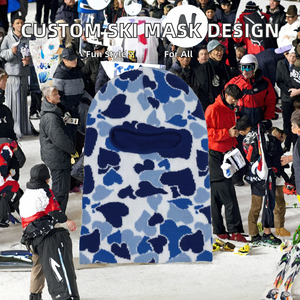 Masque de ski personnalisé en gros avec votre propre motif, en tissu standard, unisexe, 100 % acrylique - Product Image 2
