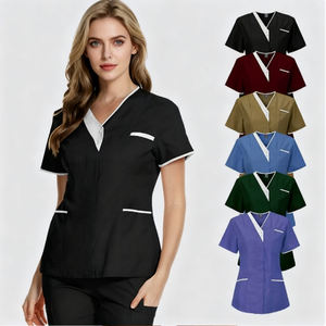 Oem V-Hals Op Maat Gemaakte Medische Ziekenhuisuniformen Pakken Schoonheidssalon Spa Tandheelkundige Scrubs T-Shirts Verpleegkundigen <span class=keywords><strong>Uniform</strong></span> Scrub Werkset - Product Image 5