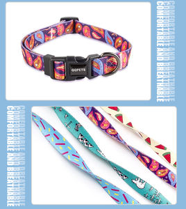 Penjualan paling laris kerah anjing poliester mewah kustom pita kalung hewan peliharaan bunga pola semangka Teddy Bichon kecil Medium - Product Image 5