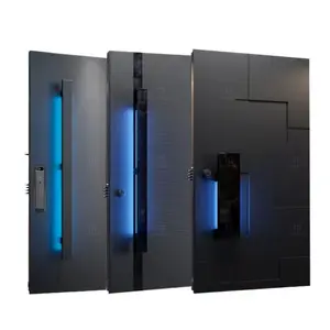 Porta principale di lusso in acciaio inox design esterno di sicurezza porte in acciaio nero moderno porta d'ingresso
