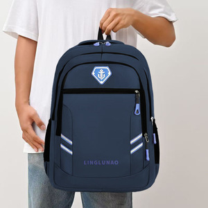Linglunao Men's <b>Backpack</b> <b>Large</b> Capacity Waterproof Lightweight Business Travel Outdoor Sports Laptop Bag 20-35L Solid Color - Product Image 4