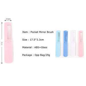 Mới Nhất Thiết Kế Nhỏ Gọn Gấp Gương Với Tóc Lược Du Lịch Túi Mini Có Thể Gập Lại Bàn Chải Tóc Với Trang Điểm Gương Lược - Product Image 5