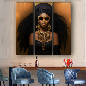 Tre vice donne africane HD stampa arte da parete decorazione per la casa pittura soggiorno sala da pranzo in porcellana <span class=keywords><strong>di</strong></span> cristallo - Product Image 4