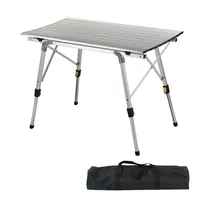 Folding Table Folding Outdoor Table Outdoor Portable Metal Aluminum Adjustable Legs Folding Foldable Lightweight Camping Table For BBq Picnic