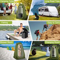 Perlengkapan Toilet Portabel untuk Berkemah dengan Tenda Privasi Lipat, Kamar Mandi yang Dapat Dicuci, Ruang Ganti, dan Tas untuk Penggunaan di Luar Ruangan, Hiking, Pantai, dan Perjalanan