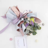 Ribest Papier d'emballage de luxe coréen avec fleurs pour bouquets Emballage en papier avec fleurs pour cadeaux de vacances