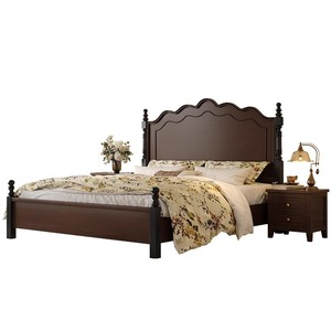 American Retro Solid Wood <b>Bed</b> 1.8M <b>Double</b> Storage <b>Bed</b> Modern Minimalist Master Bedroom French Vintage Light Luxury Wedding <b>Bed</b> - Product Image 4