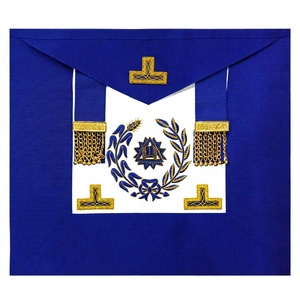 Masonic regalia CRAFT Grand undress apron สำหรับ chaplain ปักโลโก้มือและสามระดับ - Product Image 1