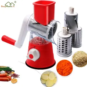 Rotary Cheese Grater Shredder Chopper Cutter Round Tumbling Box Mandoline Slicer Hash Brown Nut Grinder Vegetable Slicer Potato