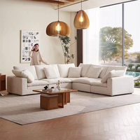 rembourrage en duvet pour salon canapé sectionnel en lin de luxe ensemble de meubles modulaires Love Seat pour villa et hôtel