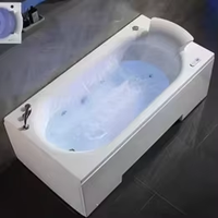 Baignoire de massage à remous autoportante en pierre artificielle diamantée avec drain central