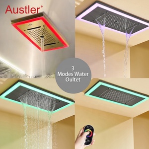 Juego de Accesorios de Lujo para Ducha Termostática Empotrada en Pared con Cabezales de Ducha LED de Lluvia y Montaje en Techo para Baño - Product Image 3