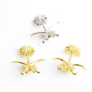 Spilla con Logo della palma saudita d'oro spilla <span class=keywords><strong>regalo</strong></span> in metallo smalto Arabia saudita MIDE spilla con distintivo - Product Image 3