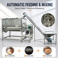 Homogénéisateur horizontal industriel en acier inoxydable, mélangeur à double ruban, mélangeur à pales pour substrat alimentaire, poudre sèche