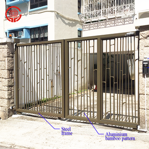 <span class=keywords><strong>Portail</strong></span> <span class=keywords><strong>coulissant</strong></span> automatique moderne en aluminium à <span class=keywords><strong>motif</strong></span> bambou pour allée – Conception de portails en aluminium - Product Image 2