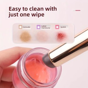 Pinceau à lèvres en silicone avec capuchon de protection, tête ronde, applicateur de maquillage pour rouge à lèvres, brillant à lèvres, correcteur - Product Image 4