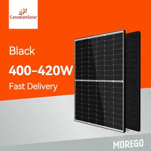 Pannelli solari fotovoltaici canadesi telaio nero e retro nero 400 w 395W 405w 400 watt pannello solare prezzo in magazzino