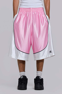 Shorts de basket-ball en satin coloré pour homme, style streetwear Y2K personnalisé, taille élastique, respirant, décontracté, style Bermuda - Product Image 3