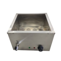 Baño María Eléctrico Comercial de Acero Inoxidable con 2 Recipientes de 1/3 GN, Calentador de Alimentos de Encimera para Hoteles, Restaurantes y Comida Rápida
