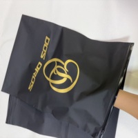 Sac à fermeture éclair en plastique mat noir avec logo personnalisé, réutilisable, pour vêtements, bijoux, cosmétiques, emballage de vente au détail
